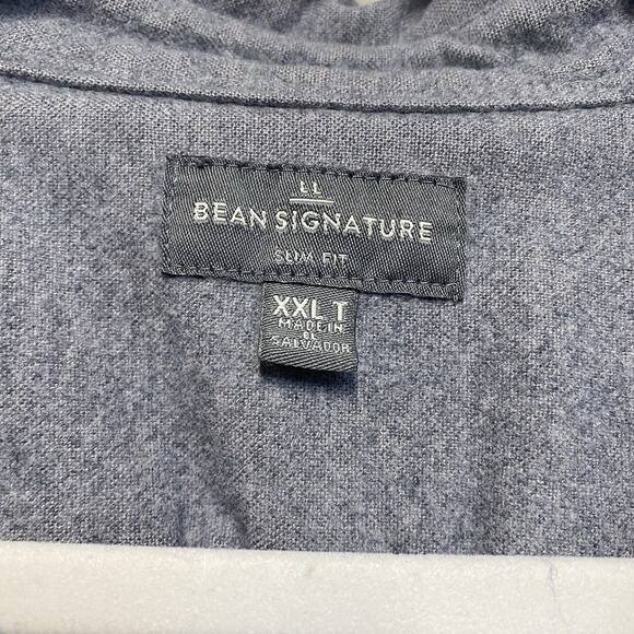 LL BEAN Signature XXL T Slim Fit Chamois Cloth 1933 Archive‎ Flannel Shirt Gray - Picture 5 of 9